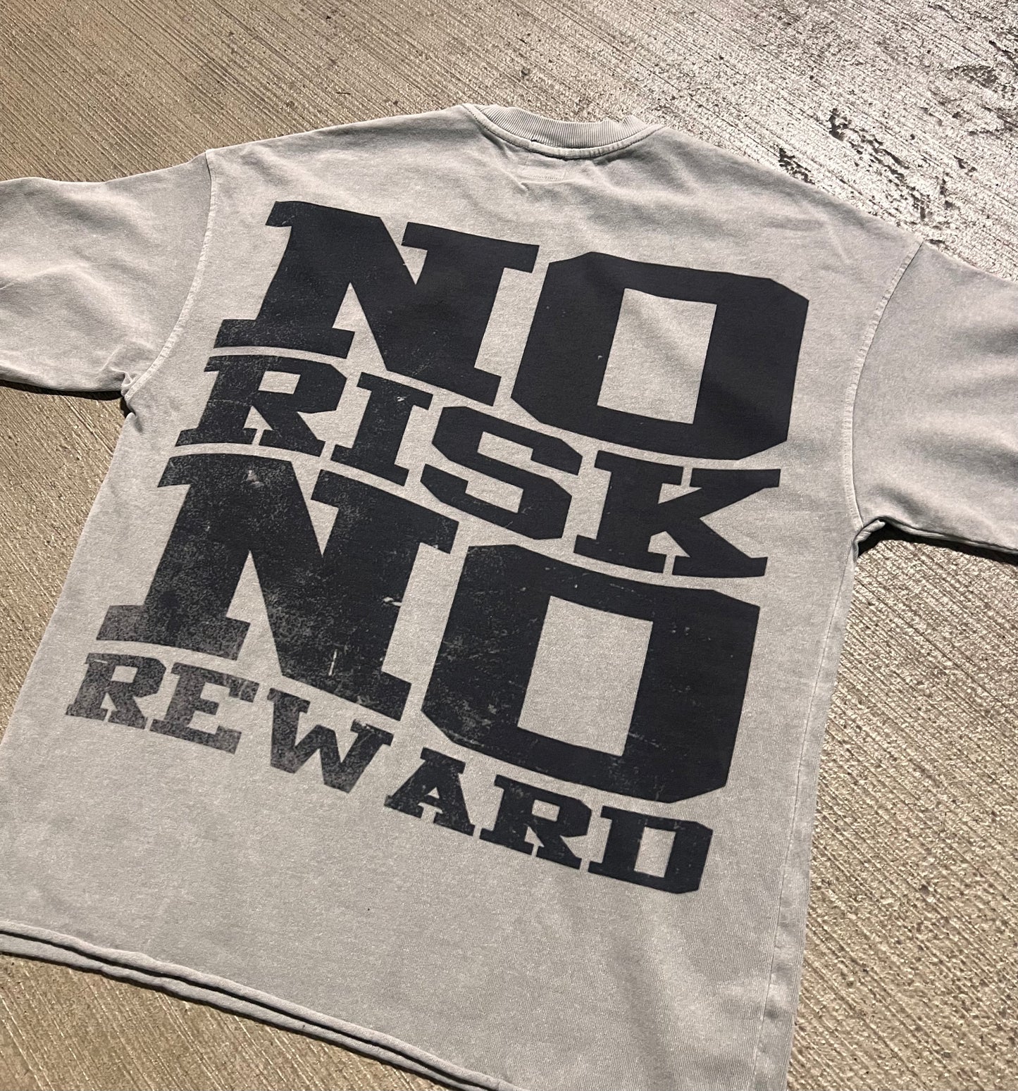 "NO RISK, NO REWARD" TEE
